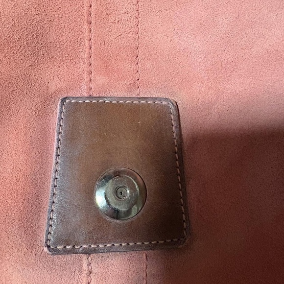 Coach Pink and Brown Suede Shoulder Bag - Picture 3 of 8